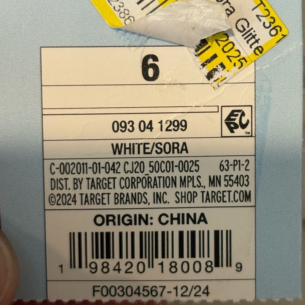 Cat Jack Toddler Girls Sora Sneakers White Glitter Hook and Loop Size 6 NWT - Picture 6 of 6